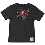NFL Men's Tampa Bay Buccaneers Bigger Better Logo Tri Blend Tee (Black, Large)