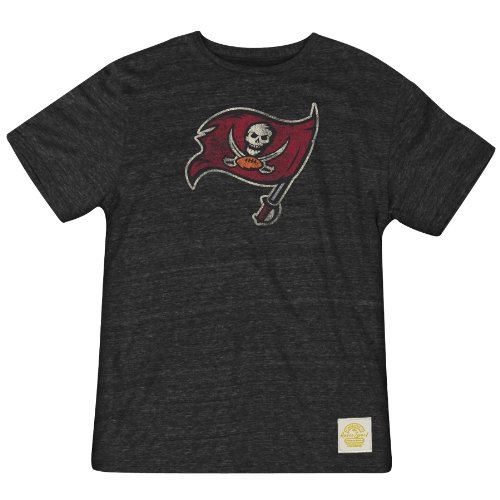 NFL Men's Tampa Bay Buccaneers Bigger Better Logo Tri Blend Tee (Black, XX-Large)