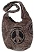 Peace Stonewashed Sling Purse Handbag in Brown