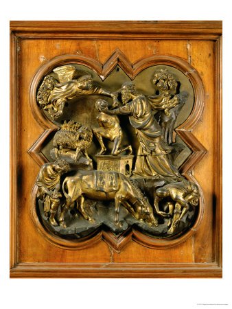 The Sacrifice of Isaac, Made for the 1401 Competition for the Baptistery Door in Florence Stretched Canvas Poster Print