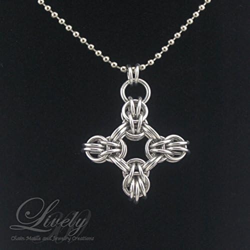 Celtic Cross Pendant Silver Tone Necklace - Star Variant