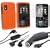 ORANGE Silicone Skin Case for Samsung A257 Magnet + Car Charger + Headset + Reusable Screen Protector