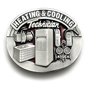 Heating & Cooling Technician Belt Buckle Skilled Trades HVAC