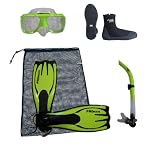 Snorkeling Scuba Dive Mask Snorkel Boots Fins Gear Bag Set