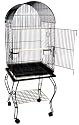Brand New Parrot Bird Cage Cages Dome W/stand on Wheels 20x20x58, Black