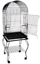 Brand New Parrot Bird Cage Cages Dome w/Stand 20x20x58-600ABLK