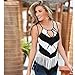 FUA Women Summer Women Casual Sleeveless Tassel Tank Tops Blouse T-Shirt (L, Black )