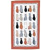 Cats In Waiting Linen Tea Towel