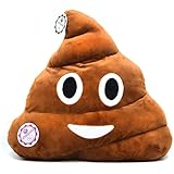 YINGGG Poop Emoji Plush Pillow Round Cushion Toy, 32 x 32 x 10 cm