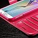S6 Edge Case, Galaxy S6 Edge Case, Joopapa Samsung Galaxy S6 Edge Luxury Fashion Pu Leather Magnet Wallet Flip Case Cover with Built-in Credit Card/ID Card Slots for Samsung Galaxy S6 Edge (Pink)