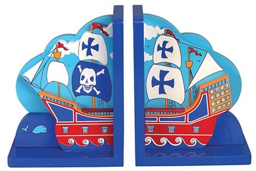 Childrens Toyshop  Toys : Fair Trade Wooden Bookends - Pirate Ship