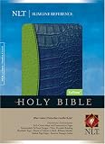 Holy Bible: New Living Translation, Blue Gator/Pistachio Tutone, Leatherlike, Slimline Reference