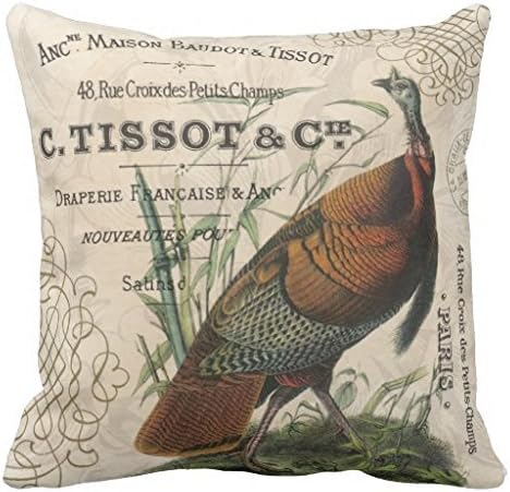 Modern Vintage Fall Wild Turkey Throw 18*18 pillow Case