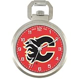 NHL Men's NHL-PW-CAL Pocket Collection Calgary Flames Pocket Watch