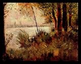 Georges Seurat (Seamount slope) White Wood-Mounted Art Poster Print - 11" X 17"