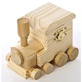 Set of 3-Unfinished Wood Hinged Train Boxes 