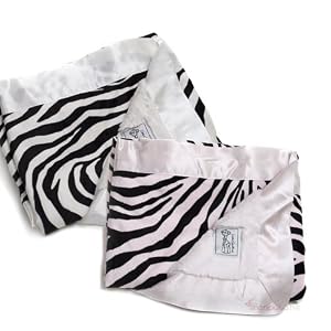 Little Giraffe Zebra Luxe Blanky Pink