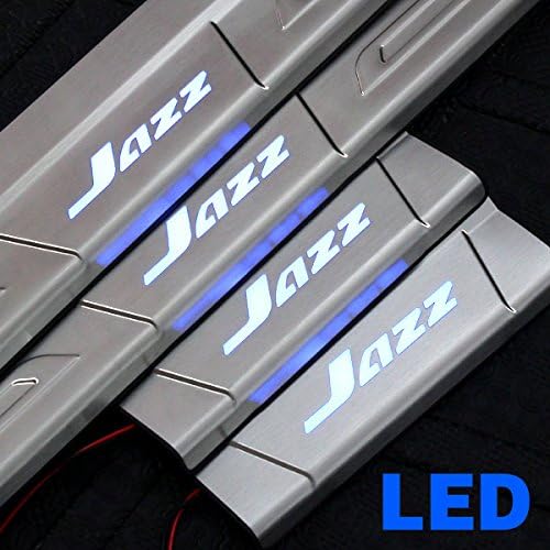 Auto Accessories New 4 Door LED 304 Stainless Steel Scuff Plate Car Door Sill Entry Guard Sills fit for Honda JAZZ 2014-2016
