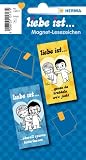 Produkt-Bild: HERMA Magnet-Lesezeichen "Liebe ist", blau / gelb VE=1