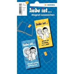 HERMA Magnet-Lesezeichen "Liebe ist", blau / gelb VE=1