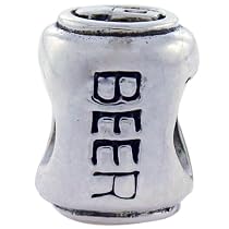 Biagi Beer Can Sterling Silver Bead, Pandora Compatible