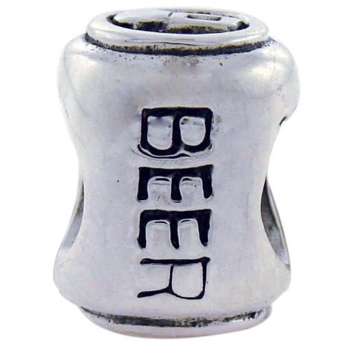 Biagi Beer Can Sterling Silver Bead, Pandora Compatible