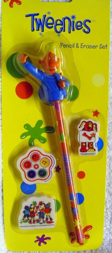 Childrens Toyshop  Toys : Tweenies Pencil & Eraser Set - Jake topper, Pencil & 3 Erasers
