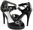 Double Strap Peep-Toe Platform Sandals