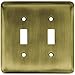 Franklin Brass 64089 Stamped Steel Round Double Toggle Switch Wall Plate / Switch Plate / Cover, Antique Brass