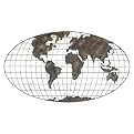Metal Cut Out World Map Wall D&eacute;cor antiqued Black - 33.5x59x1.71