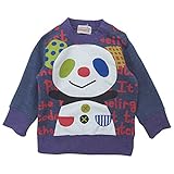 【H27年秋冬物】 GARACH(ギャラッチ) 裏毛パッチワークパンダPtトレーナー 95cm/NV NO.AH-531601