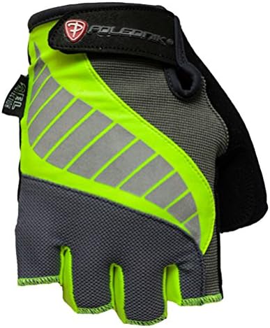 Cycling Bike Bicycle Microfiber Gel Padded Half Finger Fingerless Gloves Men or Women (Green, Palm Width 8.5 - 9.5 cm = Large)