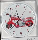 Vintage Classic Antique 1952 Red Cushman Eagle Scooter Motorcycle, Custom Wall Clock