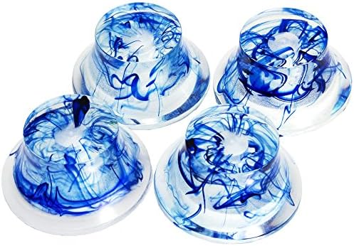 Haramis Musical Hardware BELL KNOB Guitar Knobs, package of 4, CLEAR BLUE SWIRL for split-shaft pots.