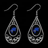 NCAA Georgia State Panthers Ladies Tear Drop Crystal Dangle Earrings