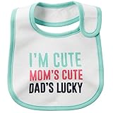カーターズ（Carter's） 男女兼用ミントブルーx白I'M CUTEよだれかけ [並行輸入品]