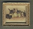 Dollhouse Miniature Framed Victorian Kittens at Tea
