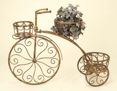 Country Style Metal Bicycle PLANTER STAND Set of 2