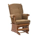 Cushion Arm Post-Back Glider- Brown Diamond/ Maple