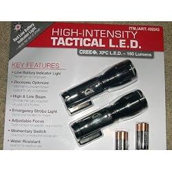 Tech Lite High-intensity CREE XPC L.E.D.160 lumens Tactical Flashlight, 2-Pack
