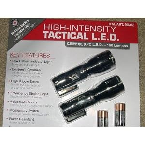 Tech Lite High-intensity CREE XPC L.E.D.160 lumens Tactical Flashlight, 2-Pack