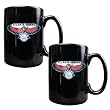Atlanta Hawks NBA 2pc Black Ceramic Mug Set - Primary Logo
