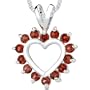 1.50 cts Round Cut Garnet Heart Pendant in Sterling Silver