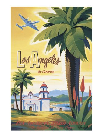 Los Angeles by Clipper Giclee Poster Print by Kerne Erickson, 30x40
