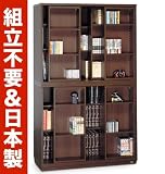 ガタつかない,たわまない！スムーズな滑りのスライド本棚 幅120cm 三重タイプ と 二重タイプ のセット [日本製 完成品] (ホワイト) 三重