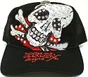 Ed Hardy Rhinestone Cap - Skull & Cross Bones Design - Black