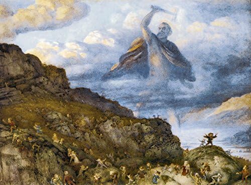 Vintage Reproduction Print Fairy Garden 11x17 The God Thor and the Dwarves 1878