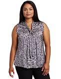 AK Anne Klein Women's Plus Size Tie Neck Blouse