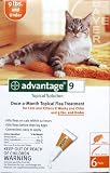 Advantage Flea Killer for Cats, Orange, Under 9lbs. 6 Month Supply