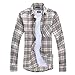 Easy 8 color 100% Cotton Casual Men's Plaid Long Sleeve Slim Fit Shirt Top
